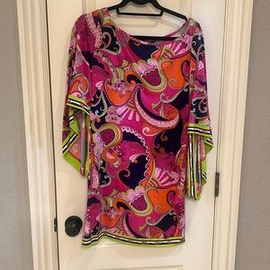 Trina Turk Dress Size L Pink Paisley Pre-Owned Beautiful Condition Retail $228